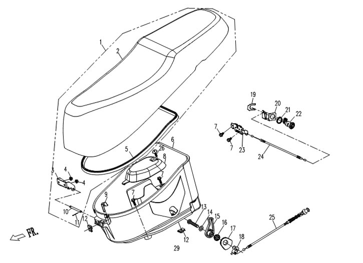 Qlink Pegasus 150 Seat Parts